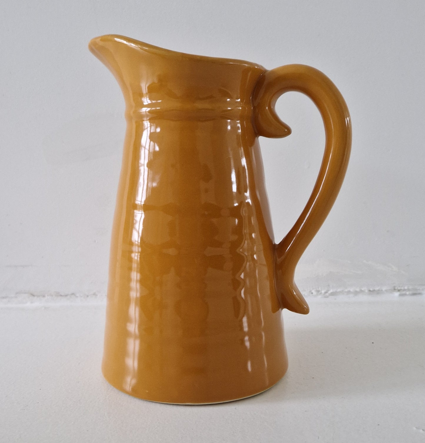Ceramic water jug Ocher yellow