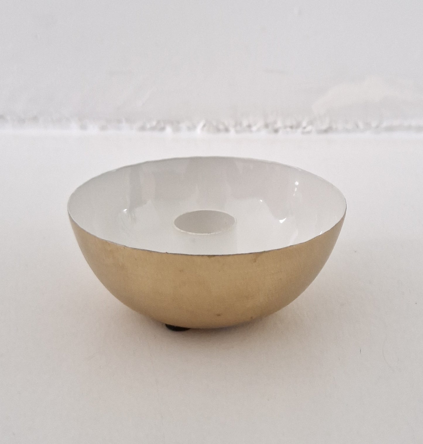 Candleholder gold/white