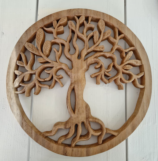 Wooden pan coaster Tree of Life Ø29cm