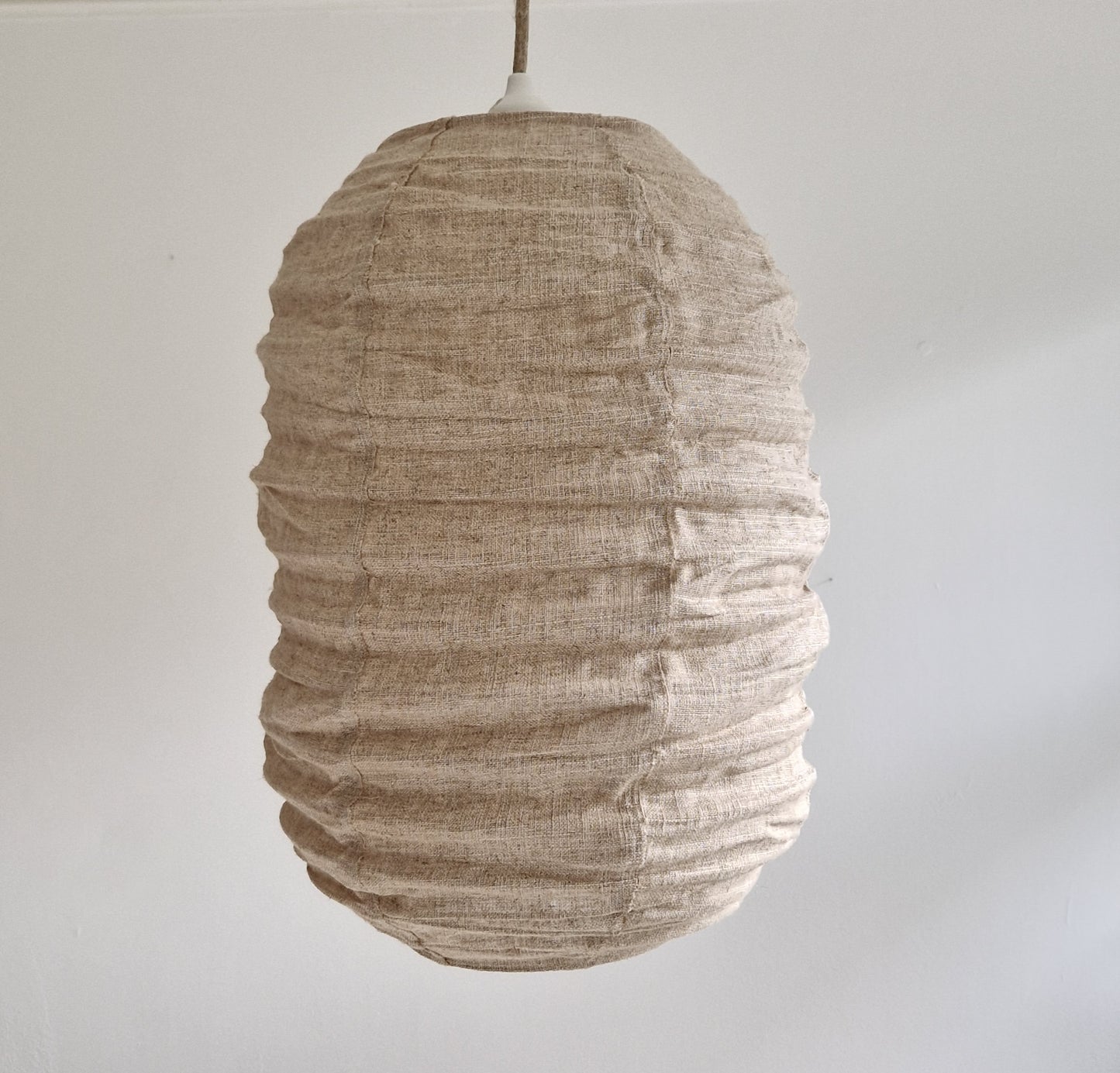 Lantern lamp Capsule Natural coarse woven linen