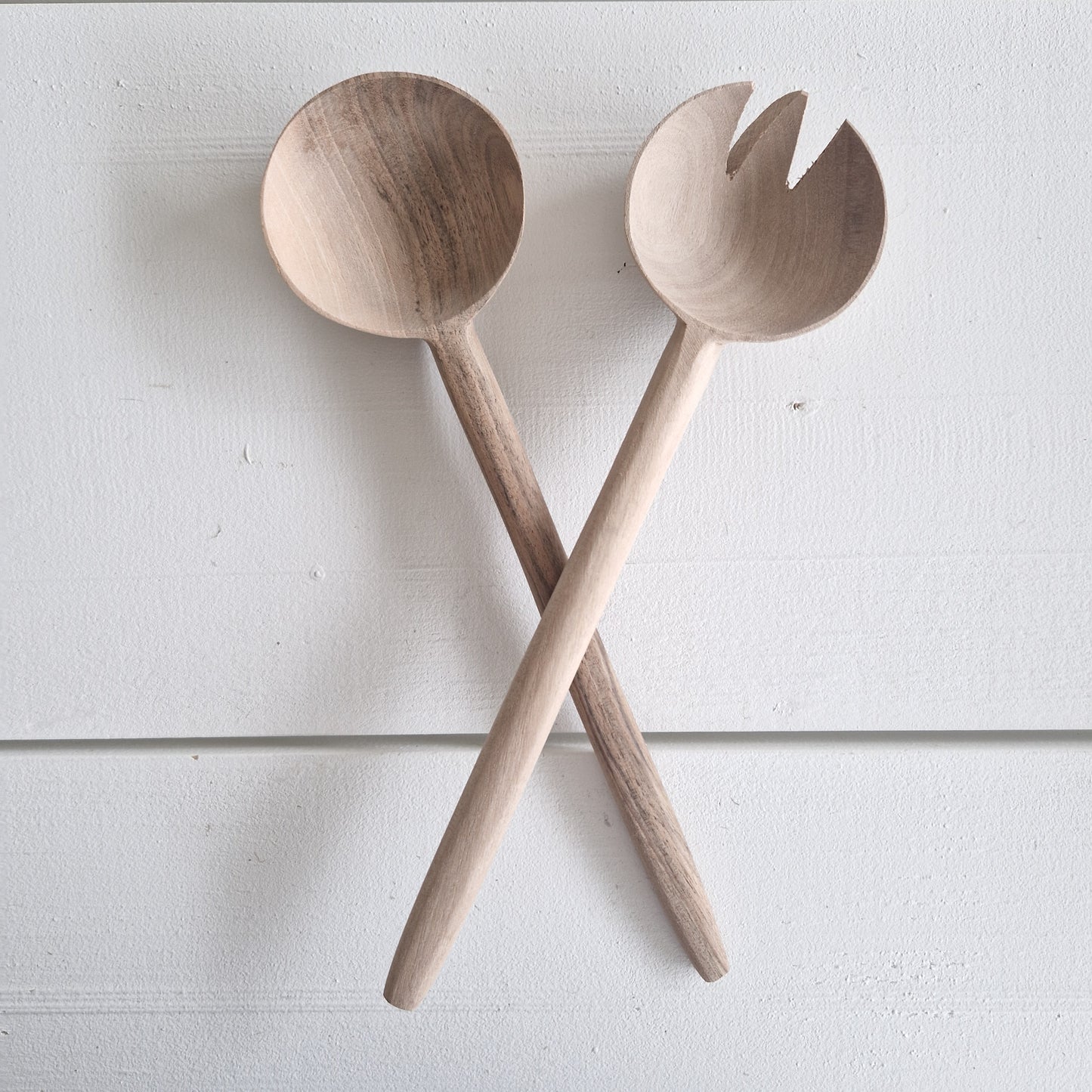 Salad cutlery set walnut