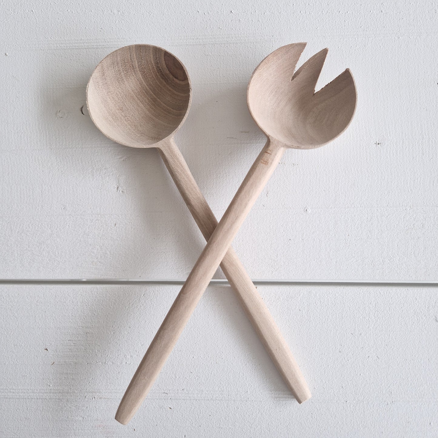 Salad cutlery set walnut