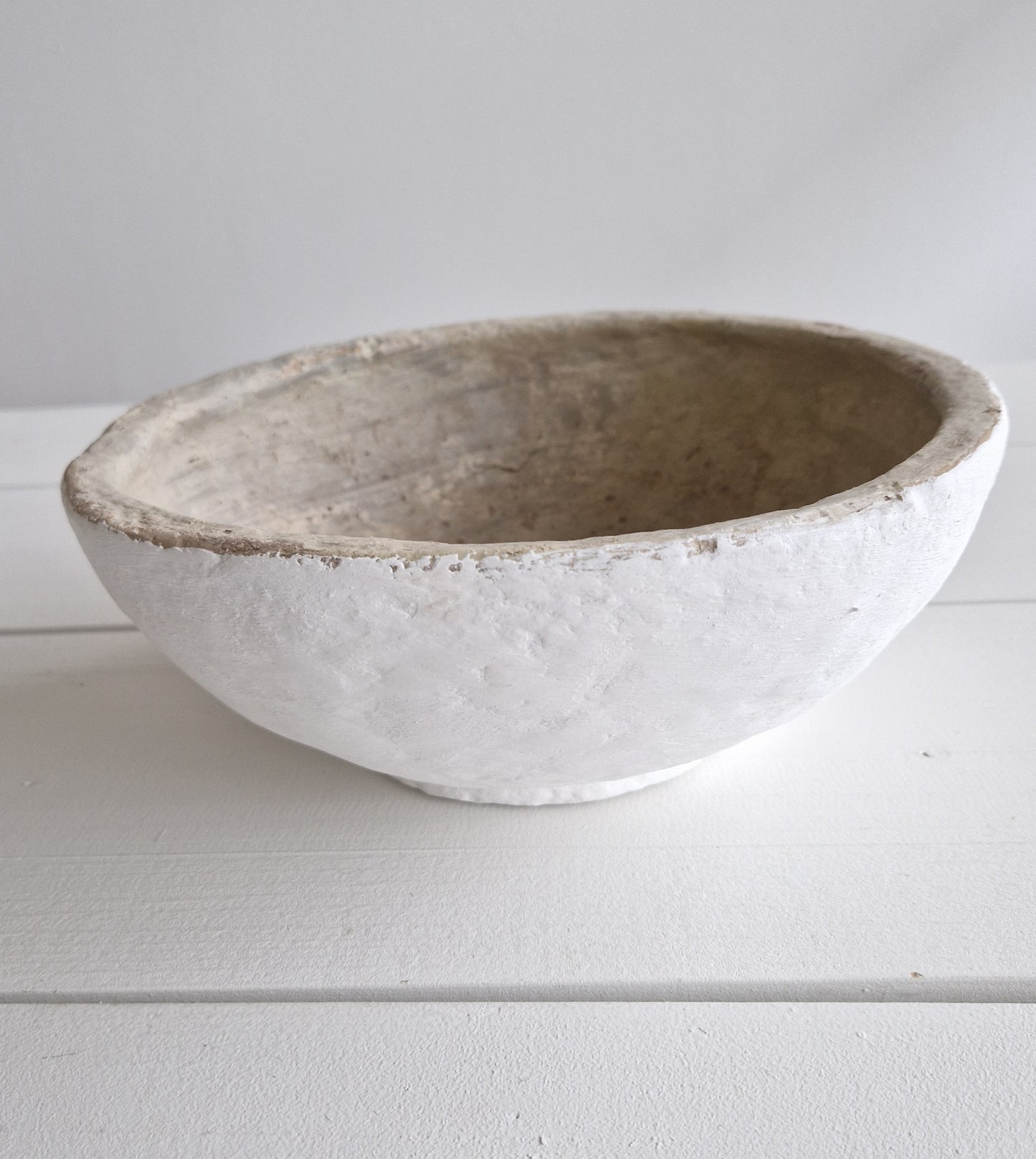 Papier-mâché bowl Small white/natural