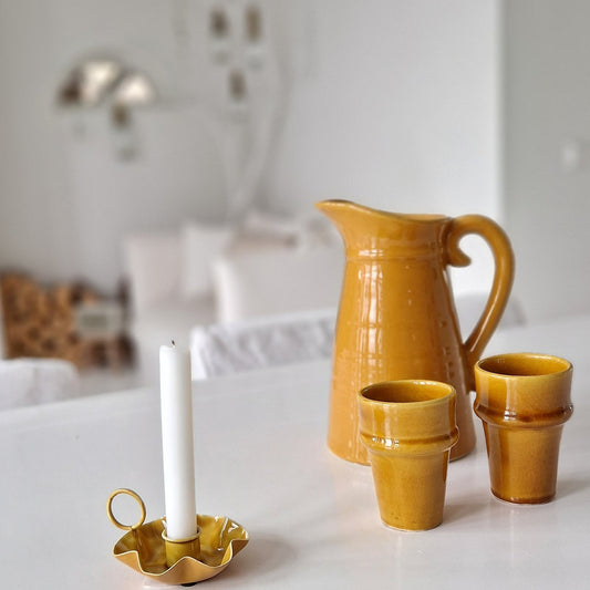 Nostalgic candleholder Ocher yellow