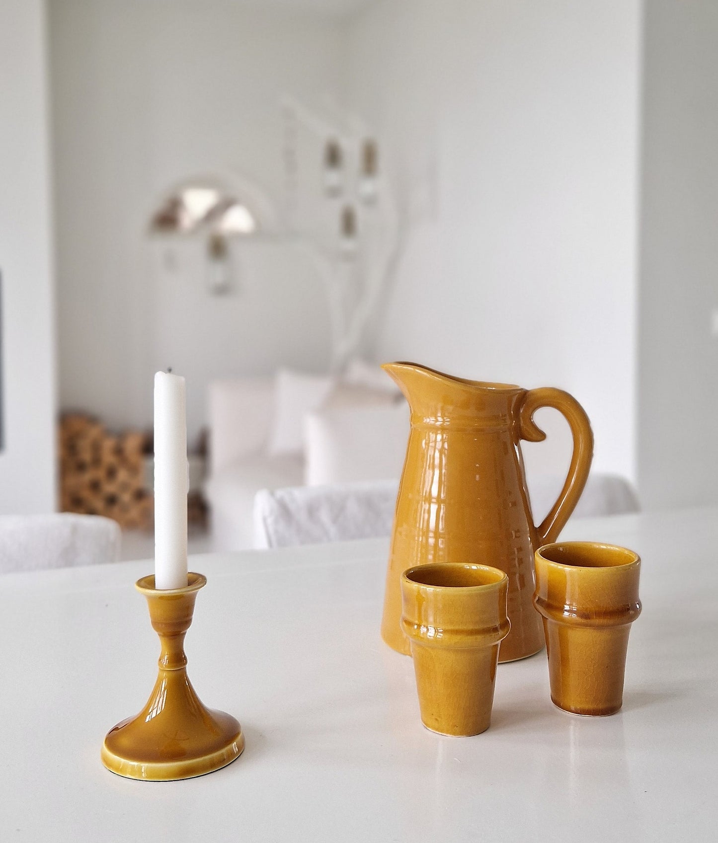 Candleholder Ocher yellow