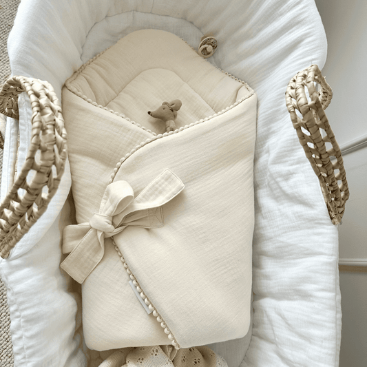 Cotton & Sweets muslin baby horn with bubbles vanilla 
