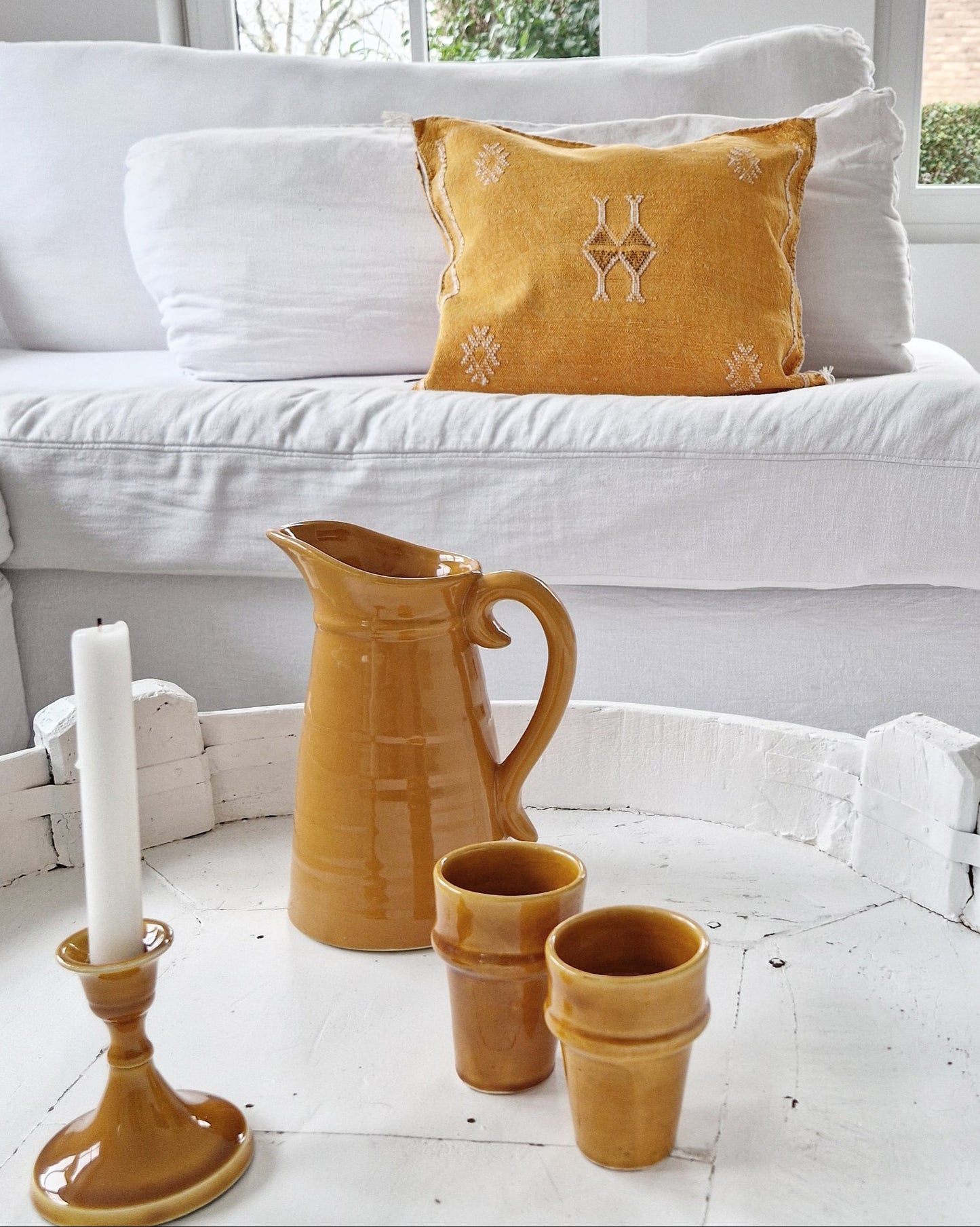 Ceramic Beldi mug Ocher yellow
