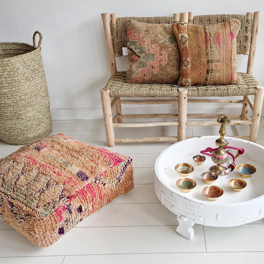 Moroccan Vintage Kelim Floor Cushion #11
