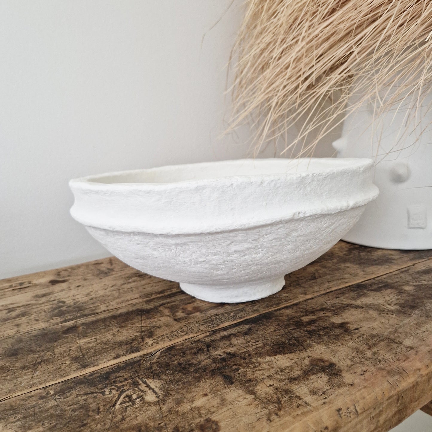 Papier-mâché bowl Large White