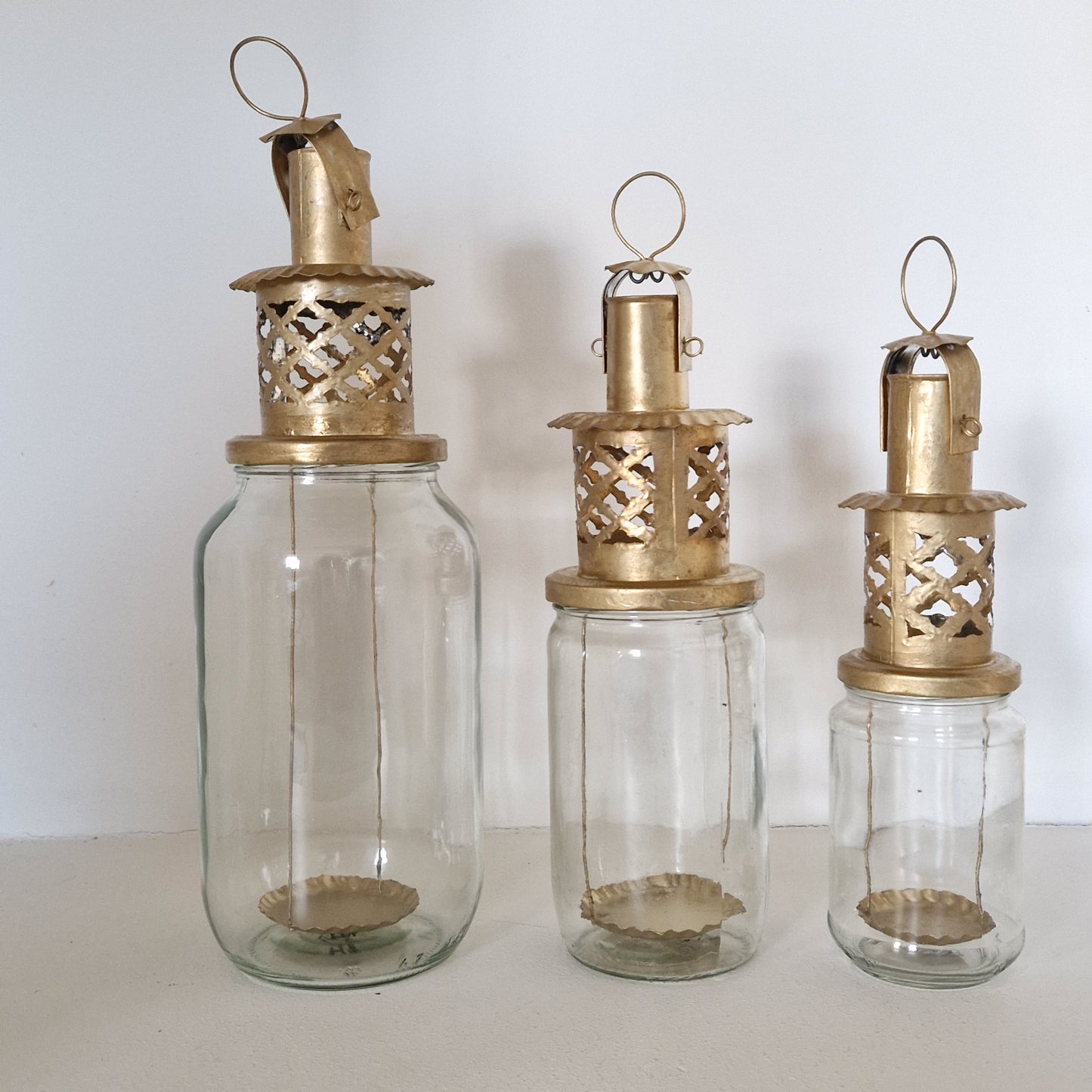 Moroccan jam jar lantern gold