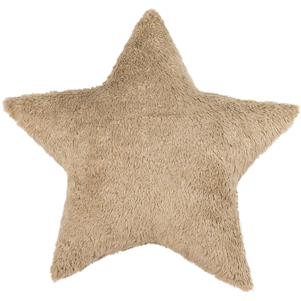 Cotton & Sweets Sheepskin Star cushion Chocolate Ø50cm