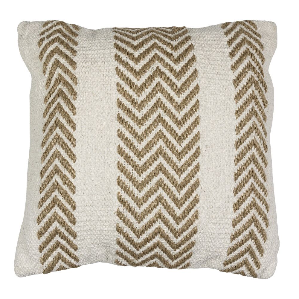 Cushion Off White/Natural Herringbone