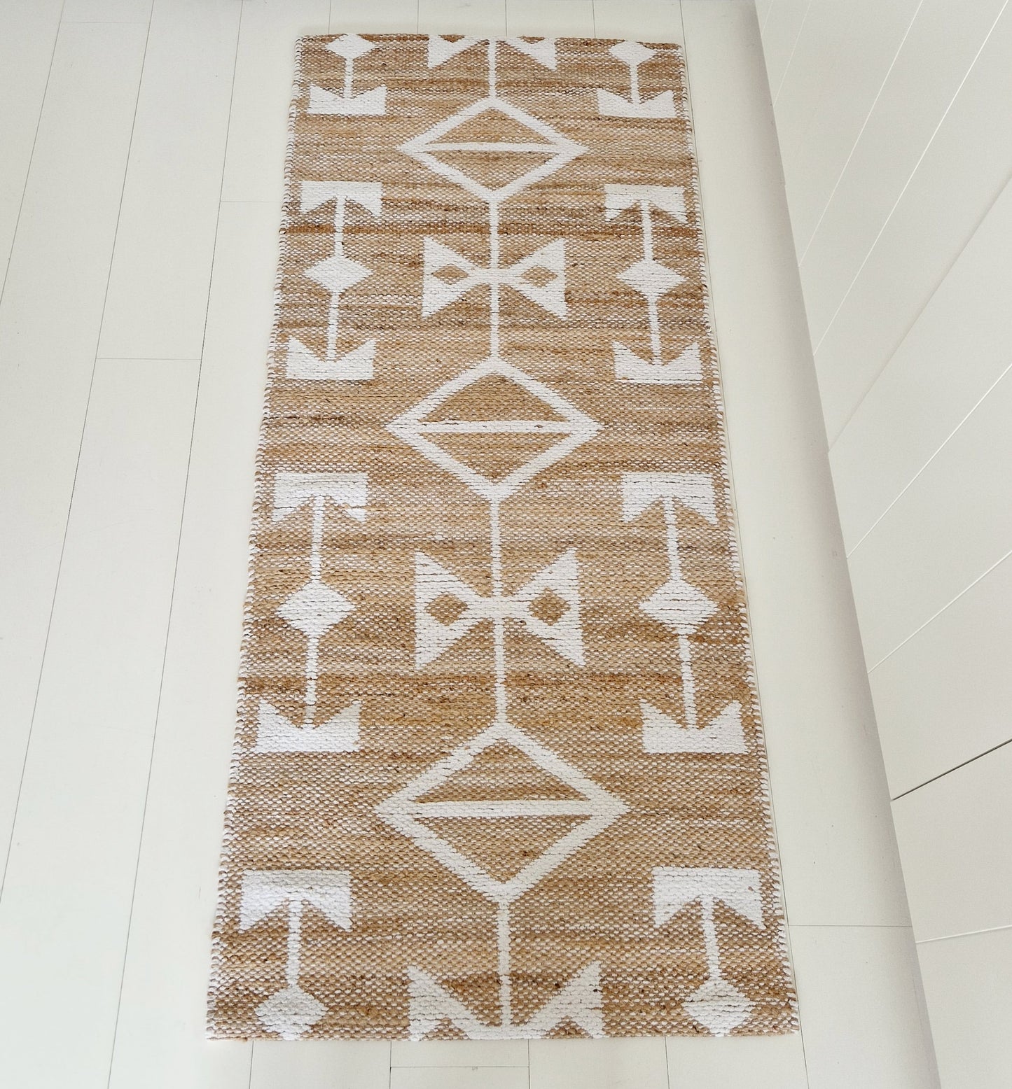 Rug Jute/White 80x200cm