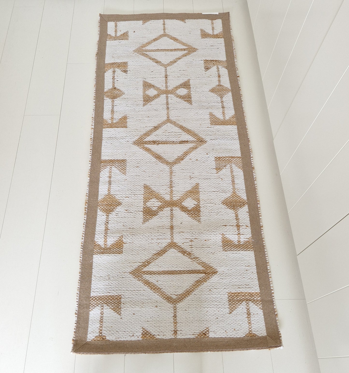 Rug Jute/White 80x200cm