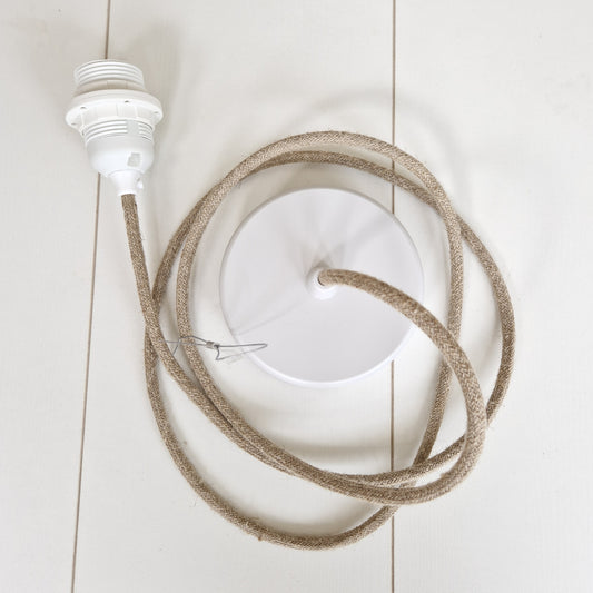 Electric system Natural Linen with steel cable and incl. ceiling cup