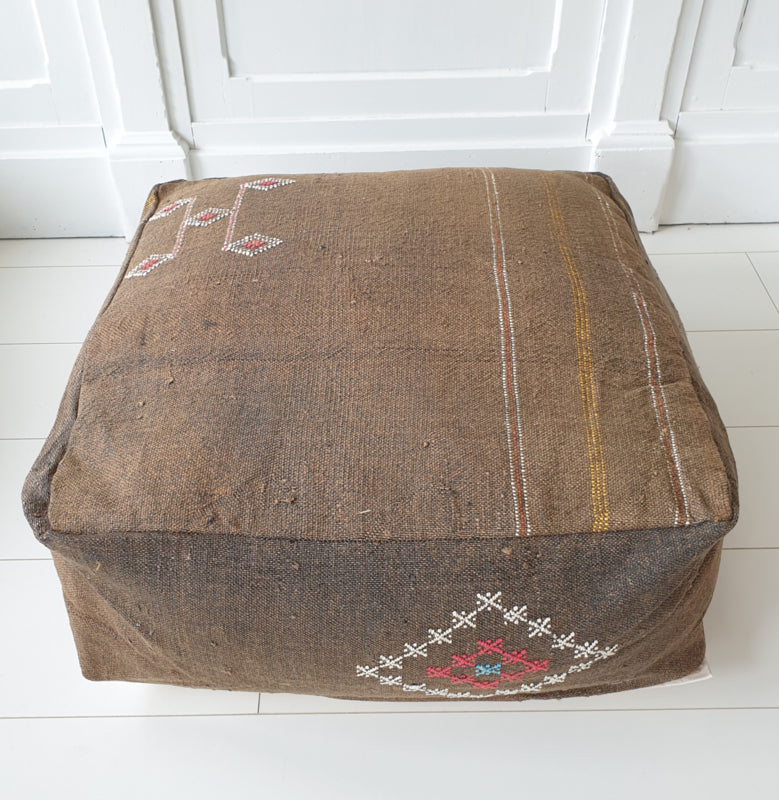 Vintage Sabra Silk floor cushion Brown
