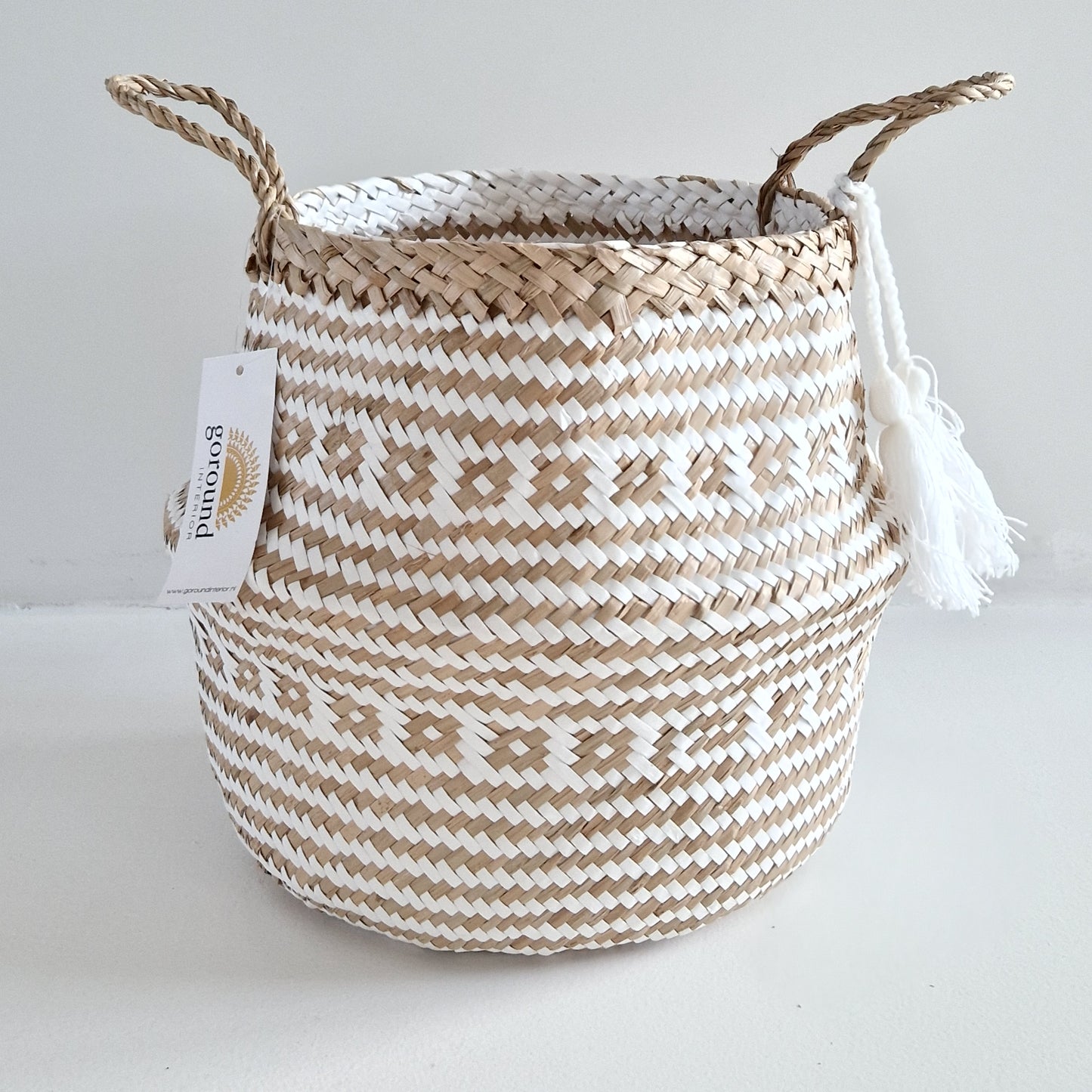 Seagrass basket Natural/White