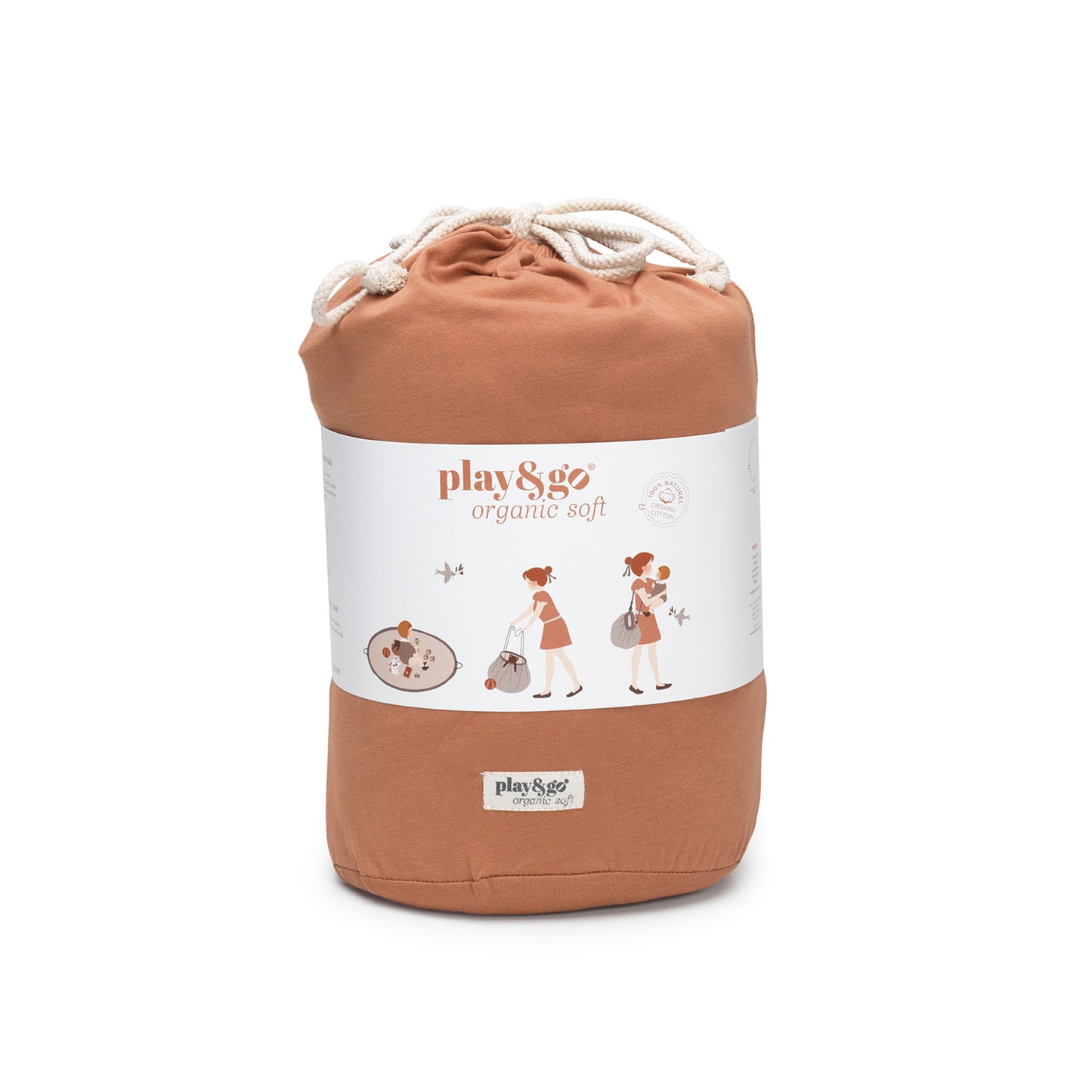 Tawny Brown Organic Babymat/Toy bag/Diaper bag 3-in-1