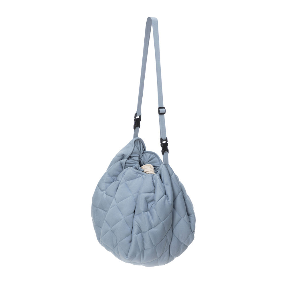 Dusty Blue Organic Babymat/Toy bag/Diaper bag 3-in-1