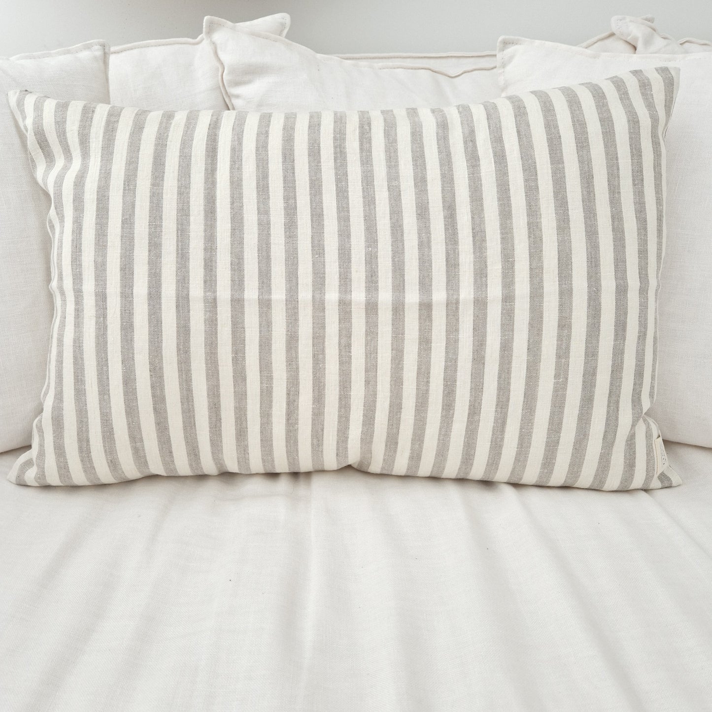 Linen cushion cover Striped Off-White/Natural 40x60