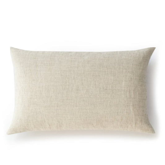 Linen cushion cover Natural rectangular with torn seam at the back