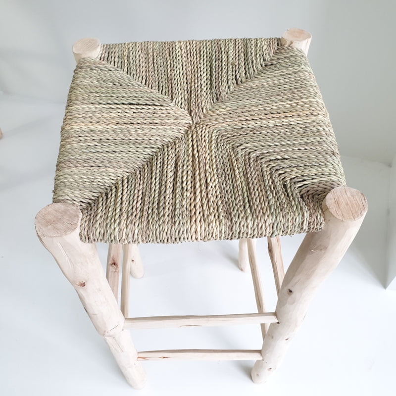 Moroccan bar stool seagrass