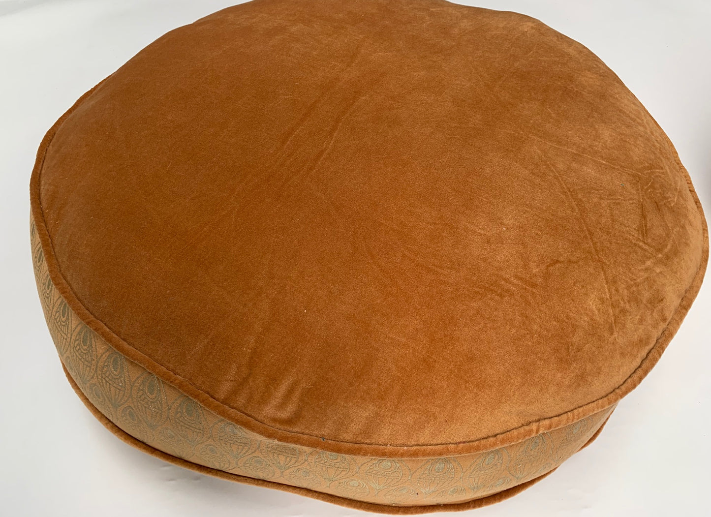Floor cushion velvet Thai Curry with golden Lotus print
