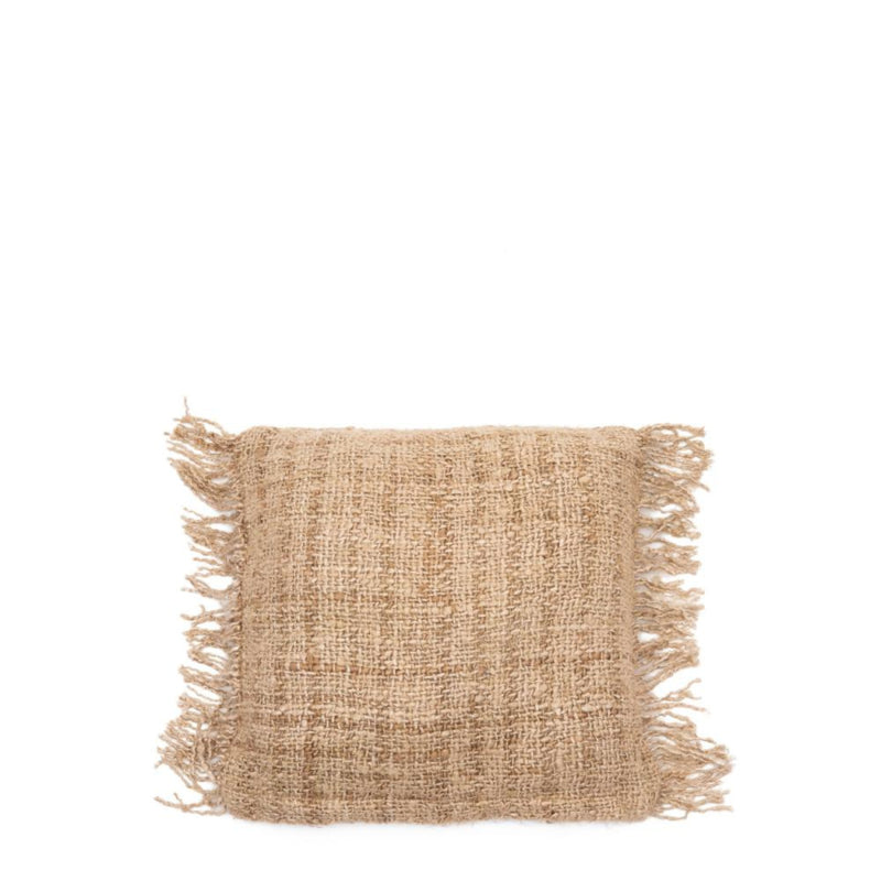 Cushion cover Beige with fringes