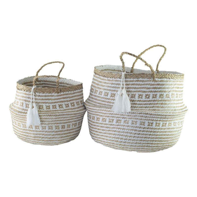 Seagrass basket Natural/White