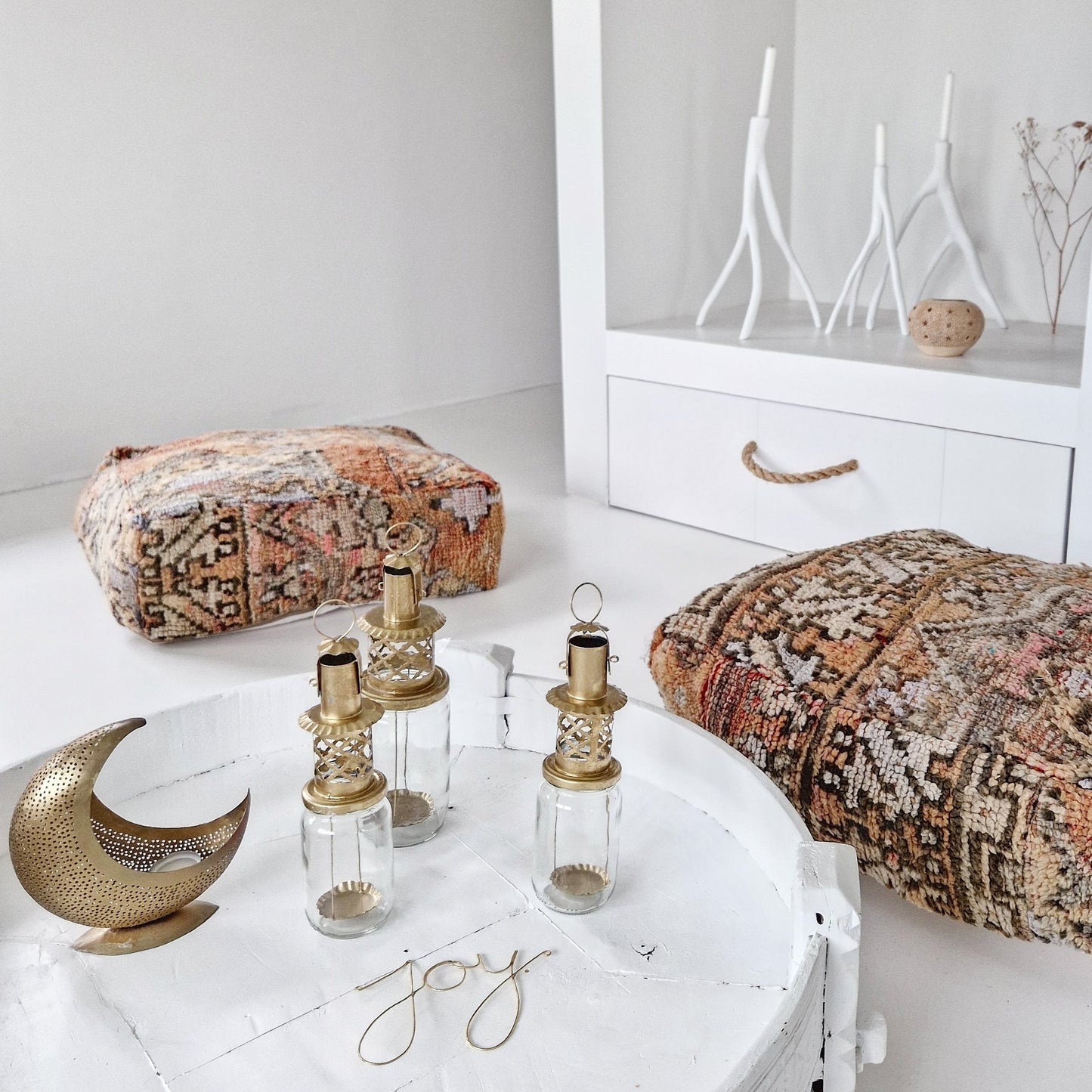 Moroccan Vintage Kelim Floor Cushion #22