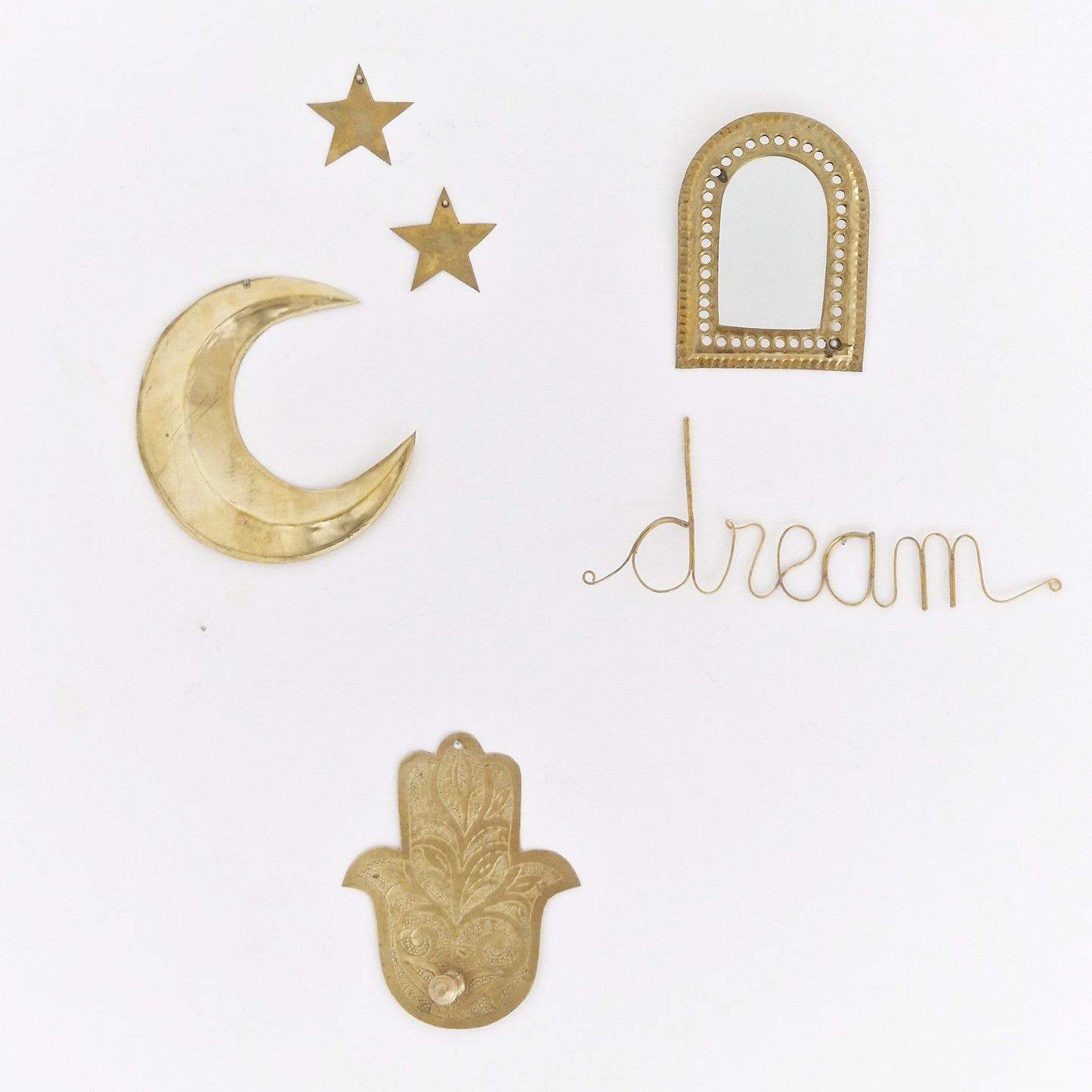 Wall hook Hamsa hand brass