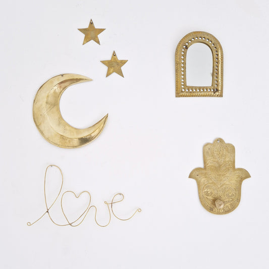 Wall hook Hamsa hand brass