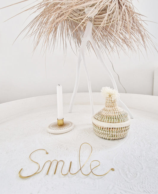 Candle holder Sun marble