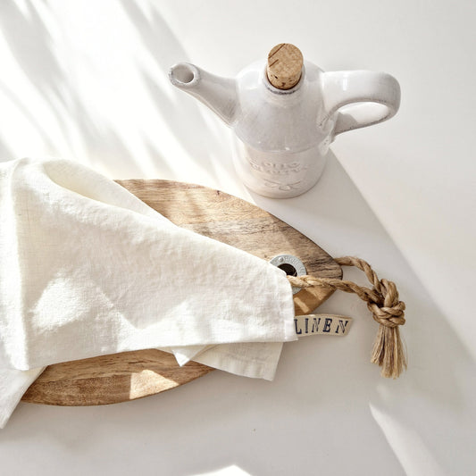 Linen Kitchen towel Off White