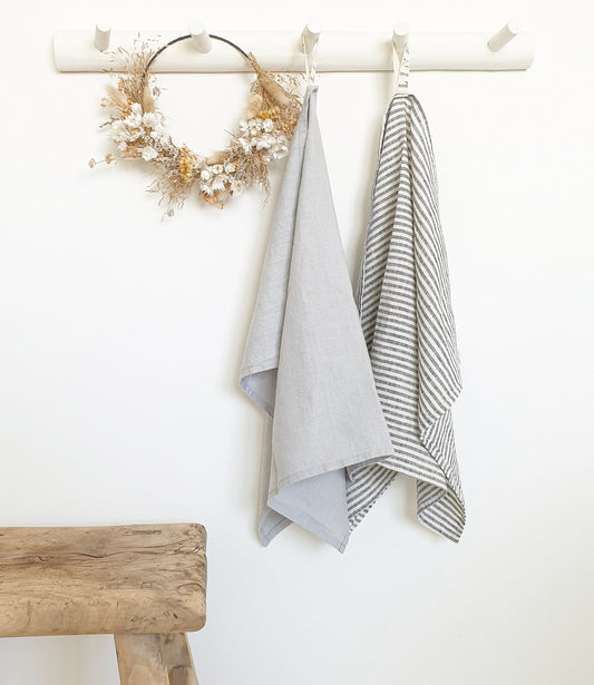 Linen tea towel Light grey