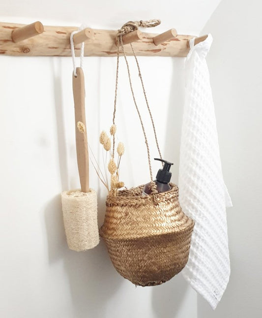 Seagrass hanging basket Gold