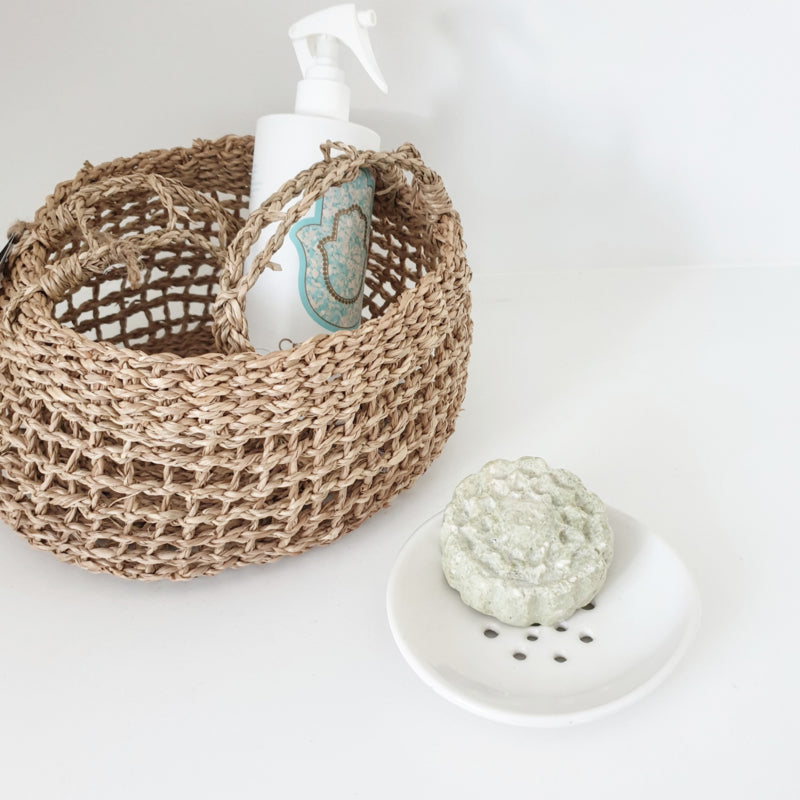 Soap holder white round